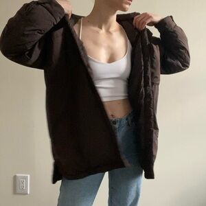 Brown Puffer Shirt Jacket